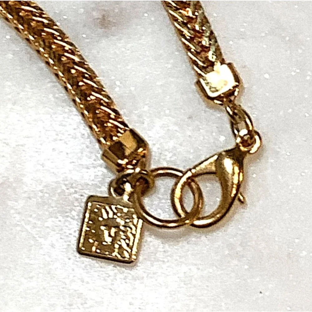 Vintage Anne Klein Necklace Heavy Foxtail Chain Long 24